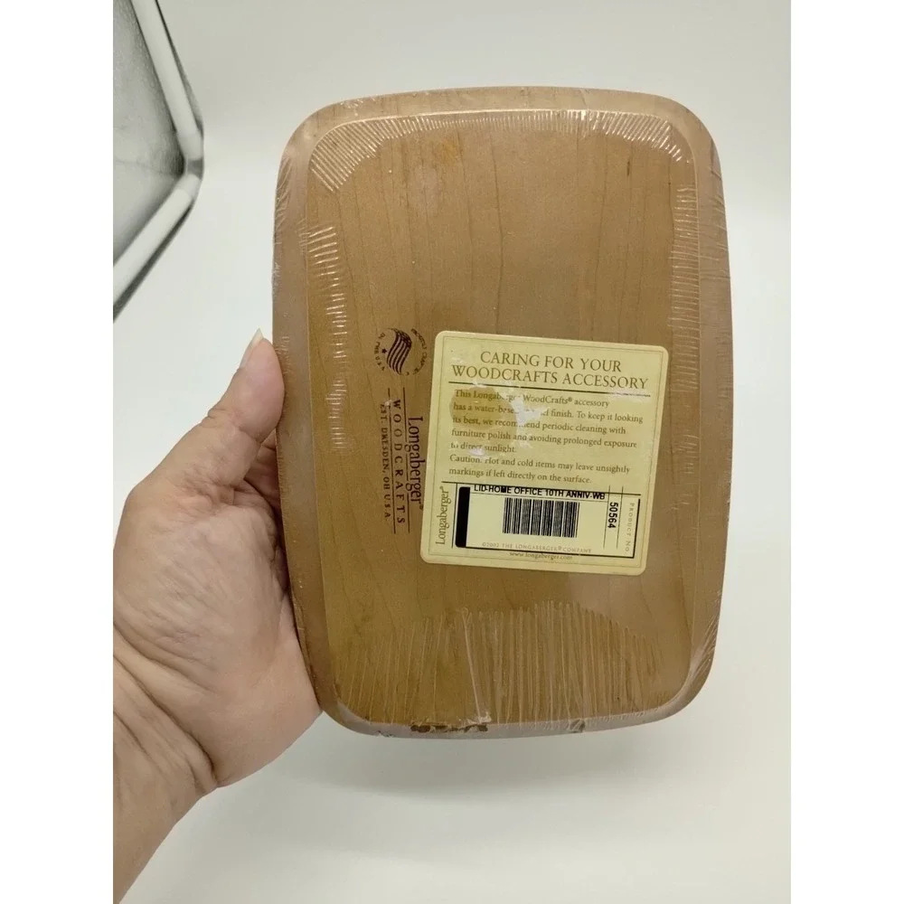 Wood Lid To Longaberger Home Office 10th Anniversary Basket #50564